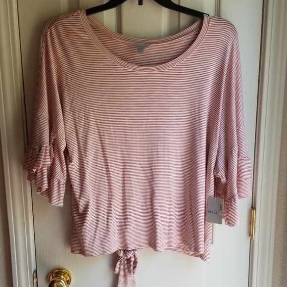 belle sky Tops - NWT BELLE SKY RUFFLED SLEEVE PULLOVER BLOUSE